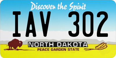 ND license plate IAV302