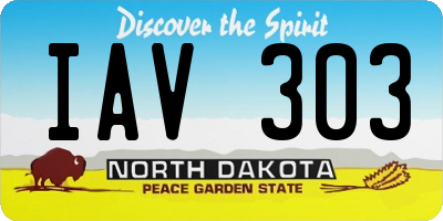 ND license plate IAV303