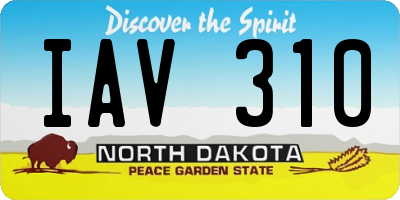 ND license plate IAV310