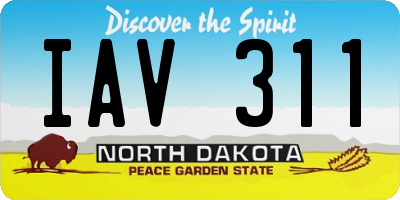 ND license plate IAV311