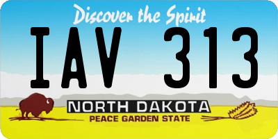 ND license plate IAV313