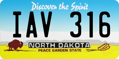 ND license plate IAV316