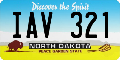 ND license plate IAV321