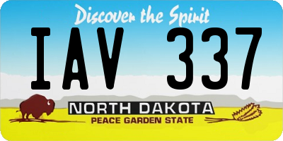 ND license plate IAV337