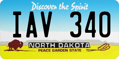 ND license plate IAV340