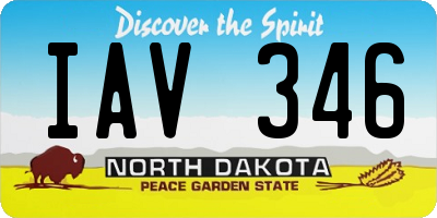 ND license plate IAV346
