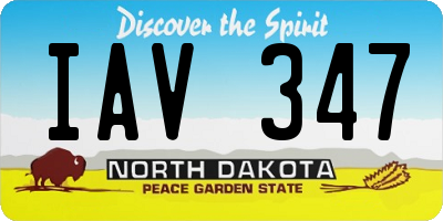 ND license plate IAV347