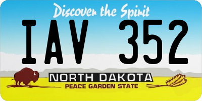 ND license plate IAV352