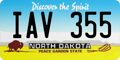 ND license plate IAV355
