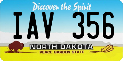 ND license plate IAV356