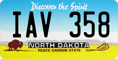 ND license plate IAV358