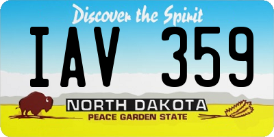 ND license plate IAV359