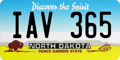 ND license plate IAV365