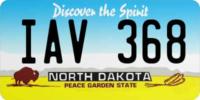 ND license plate IAV368