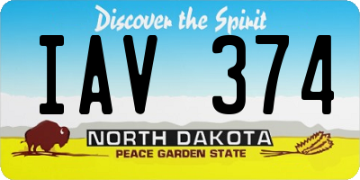 ND license plate IAV374