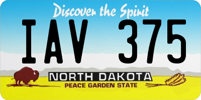 ND license plate IAV375