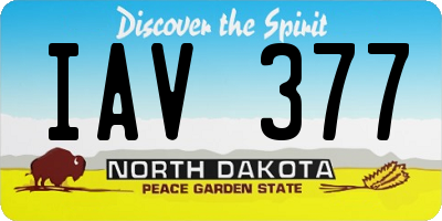 ND license plate IAV377
