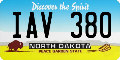 ND license plate IAV380