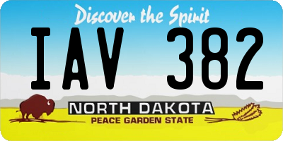 ND license plate IAV382