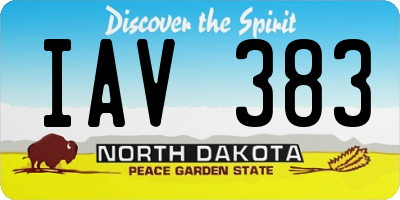 ND license plate IAV383