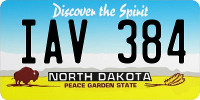 ND license plate IAV384