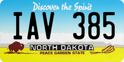 ND license plate IAV385