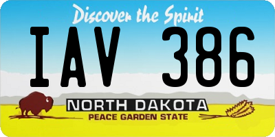 ND license plate IAV386