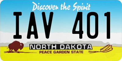 ND license plate IAV401