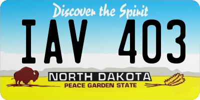 ND license plate IAV403