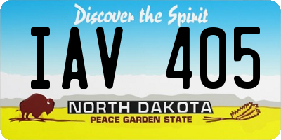 ND license plate IAV405