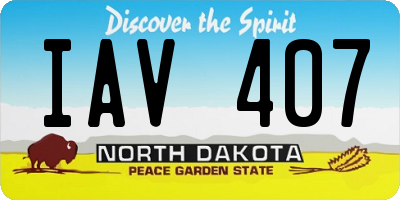 ND license plate IAV407