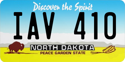 ND license plate IAV410