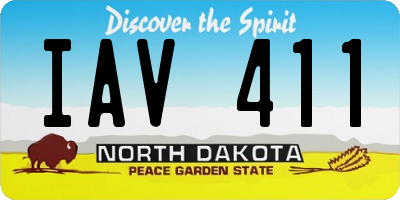 ND license plate IAV411