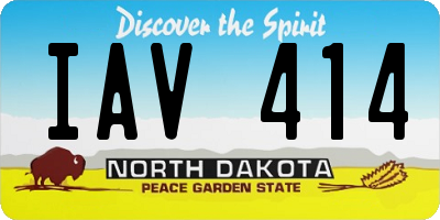 ND license plate IAV414