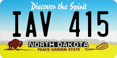 ND license plate IAV415