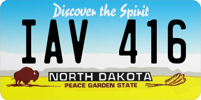ND license plate IAV416