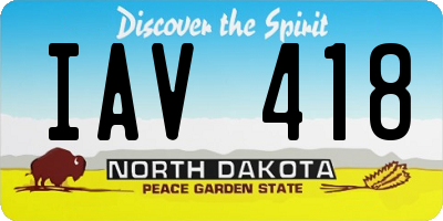 ND license plate IAV418