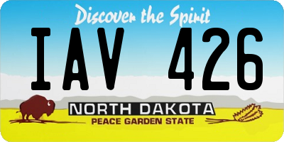 ND license plate IAV426