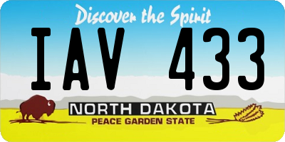 ND license plate IAV433