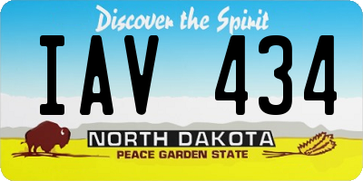 ND license plate IAV434