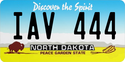 ND license plate IAV444