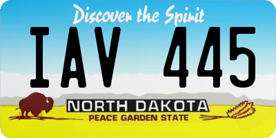 ND license plate IAV445