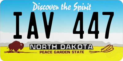 ND license plate IAV447
