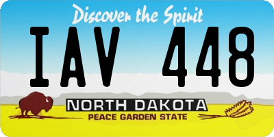 ND license plate IAV448