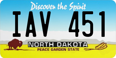 ND license plate IAV451