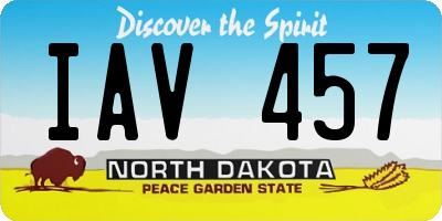 ND license plate IAV457