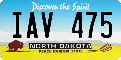 ND license plate IAV475