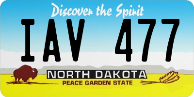 ND license plate IAV477