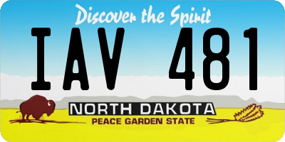 ND license plate IAV481