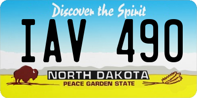 ND license plate IAV490